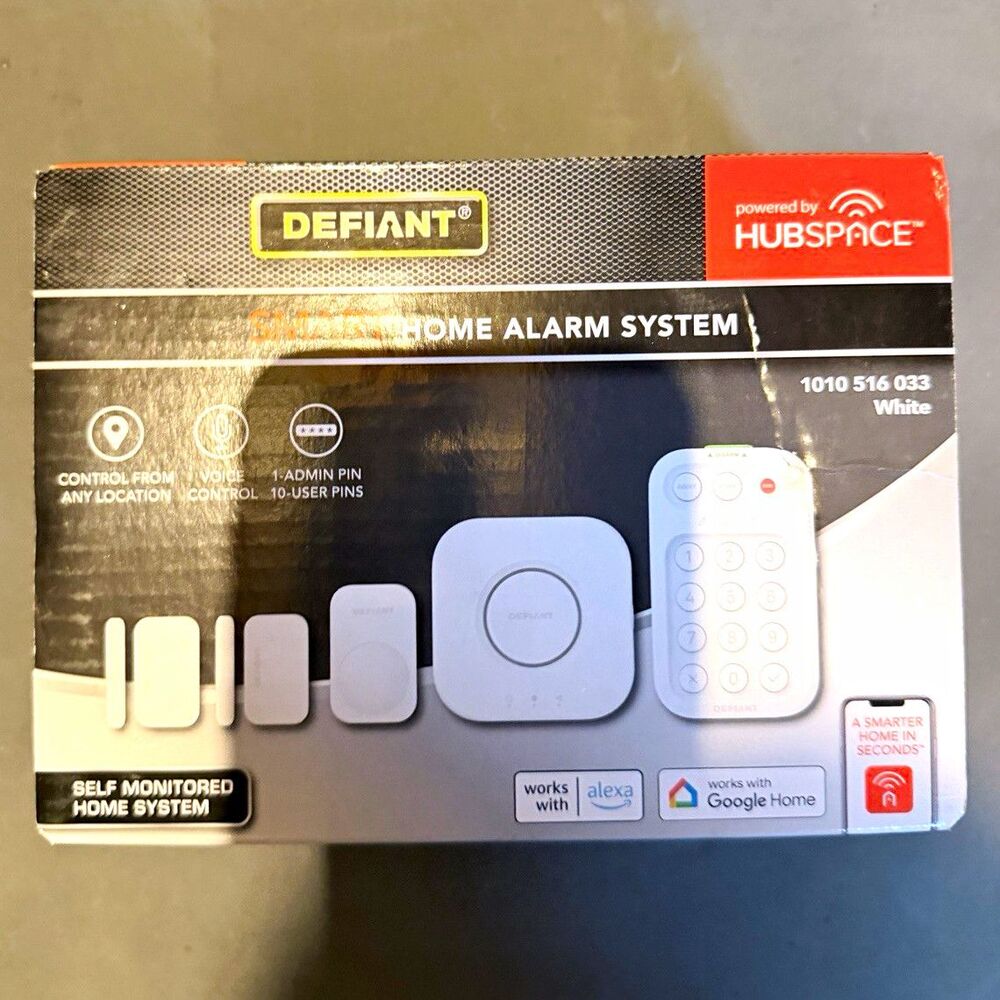 Defiant Wi‑Fi Voice Control Smart Alarm Complete System Kit White 1010 516 033